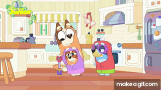 Bluey | Bluey & Bingo Play Grannies 👵 | Disney Junior UK on Make a GIF