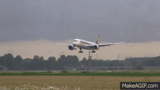 Singapore airlines A350 landing at Amsterdam airport Schiphol on Make a GIF