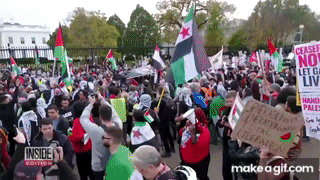 Massive Pro-Palestine Protest Held Outside White House on Make a GIF