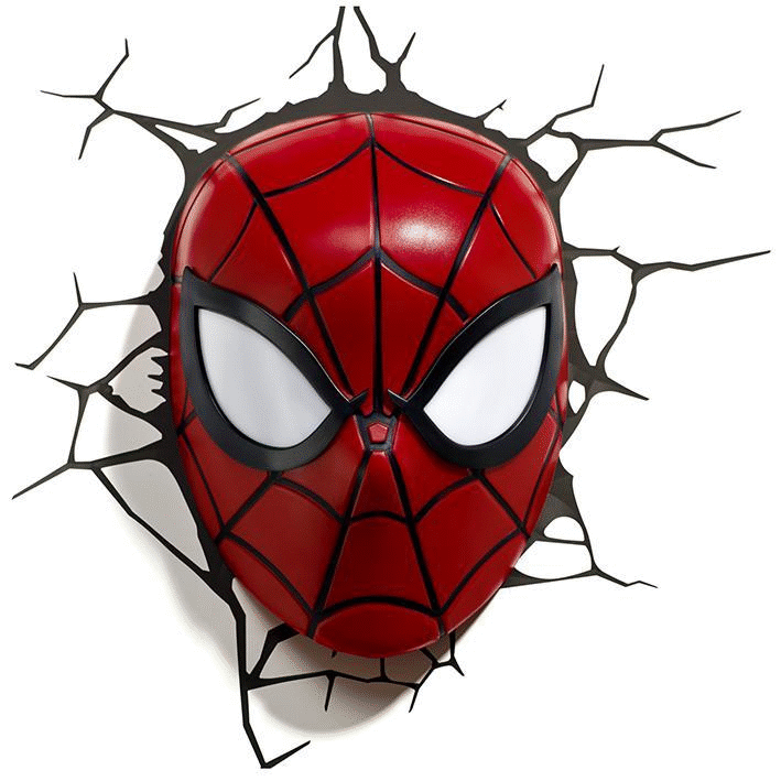 3D Wall Mountable Spiderman Mask LED Light on Make a GIF
