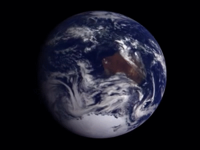 Rotating Earth from Space (Galileo spacecraft 1990) HD on Make a GIF