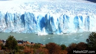 Glaciar Perito Moreno - Increíble caída bloque de hielo on Make a GIF