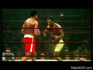 Muhammad Ali vs Joe Frazier 1971 knockdown on Make a GIF