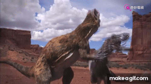 T. rex: The Evolution of a King - Advanced Tyrannosaurs kill Siats on Make  a GIF