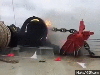 The loss of an anchor on the ship. on Make a GIF