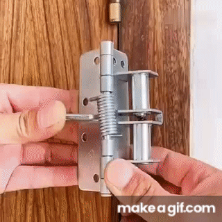 Spring Positioning Hinge Automatic Door Closer on Make a GIF