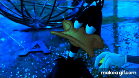 Daffy Duck without his beak on Make a GIF