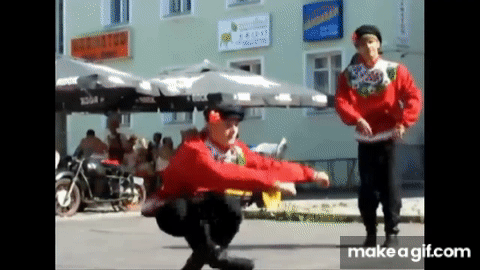 Male Russian Dancers Doing a Traditional Dance on Make a GIF