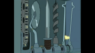 Fry Meets Bender In A Suicide Booth on Make a GIF.