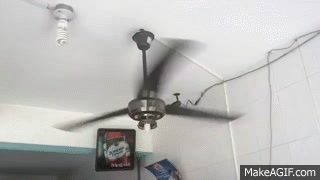 KDK industrial ceiling fan and a few wall fans at snack ...