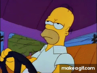 homero se queda dormido conduciendo on Make a GIF
