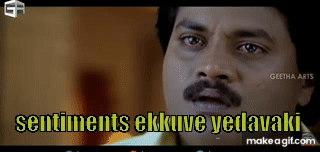 Sentiments Ekkuva | Sunil | Prakash Raj| eedu paiki edava la aanathadu  gaani. on Make a GIF