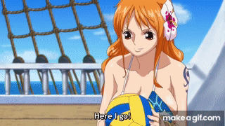 NAMI x ROBIN Volleyball Scene [One piece film Gold] on Make a GIF