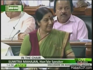 Image result for sushma swaraj gifs