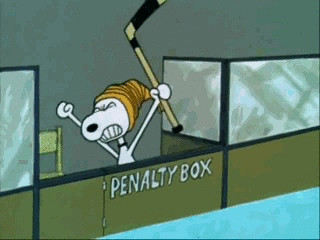 Snoopy the Hockey Star - Penalty Box on Make a GIF.