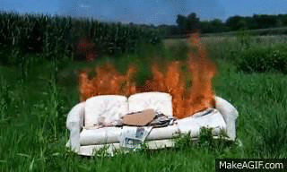Image result for couch burning animated gif