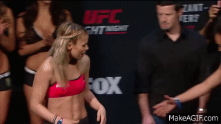 Image result for paige vanzant michelle waterson weigh in gif