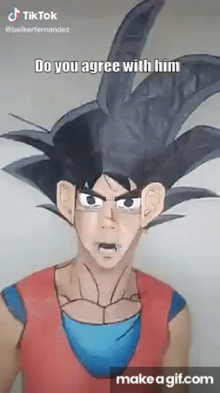 Funny Fake Goku Face Anime Meme GIF