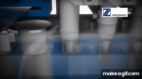 Deep-drawn manufacturing process for MDI cans on Make a GIF