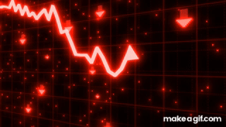 Stock Market Crash of Red Arrow Graph Going Down Into Recession on Make ...