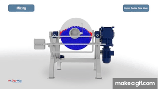 Tumble Mixers Double Cone and V Blender working in 3D on Make a GIF