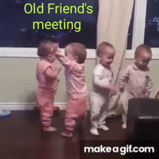 Old friends meet after long time (funny video) on Make a GIF