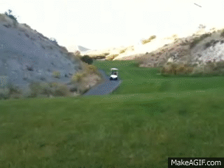 World Record Flying GOLF CART JUMP! on Make a GIF