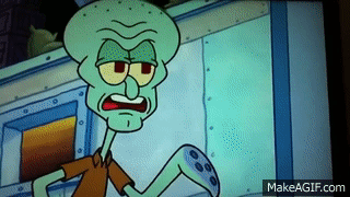 Spongebob hits Squidward in the face with a door on Make a GIF