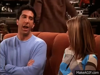 Friends-Ross and Rachel arguing about the baby on Make a GIF.