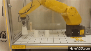 Fanuc arm stacking cups gif