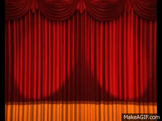 Opening Curtains Lights Flashing Stage Animation Anime 