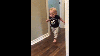 Baby Has Amazing Reaction To Grandpa's Roar on Make a GIF