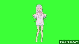 Green Screen Anime Girl Dancing On Make A Gif