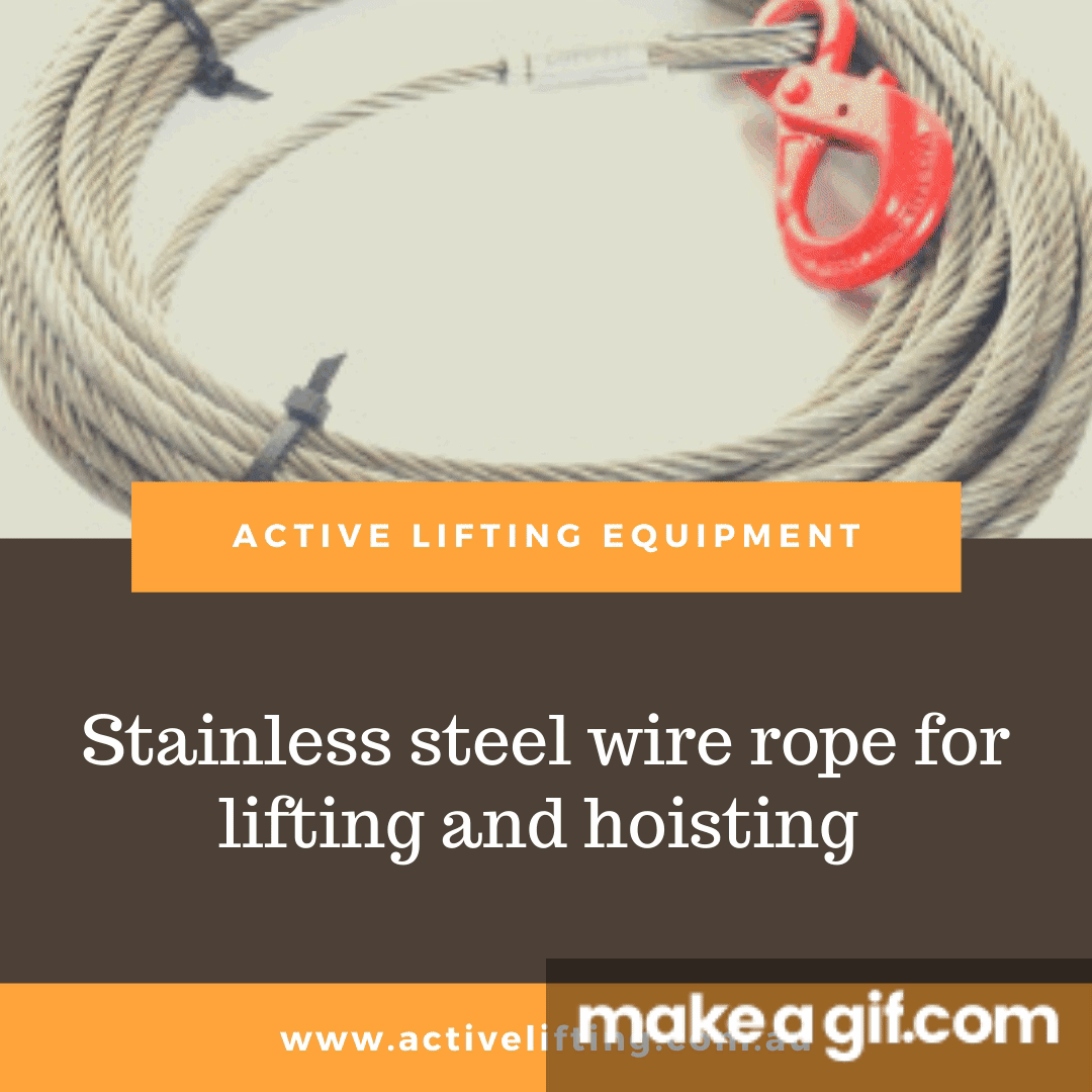 Stainless steel wire rope for lifting and hoisting on Make a GIF