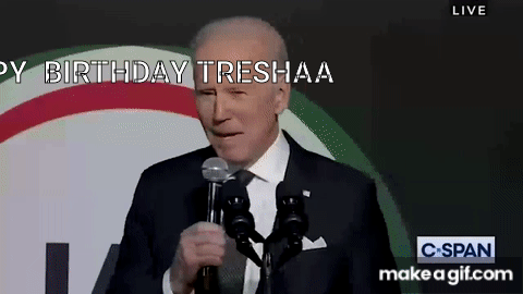 Joe Biden singing happy birthday to Treshaa on Make a GIF