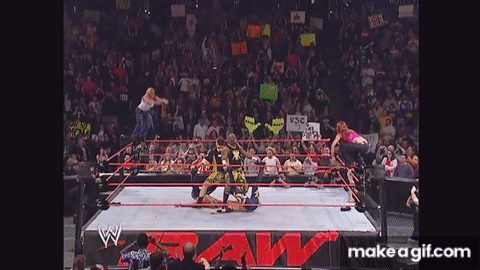 Chris Jericho Christian vs The Dudley Boyz World Tag Team Title Match Raw  Dec 8 2003 on Make a GIF