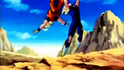 Resultado de imagem para Goku vs Majin Vegeta gifs
