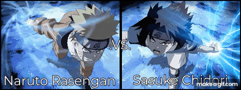 Chidori vs Rasengan = naruto y sasuke