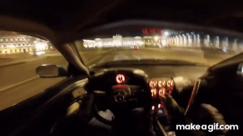 Fast Car Drifting At Night GIF