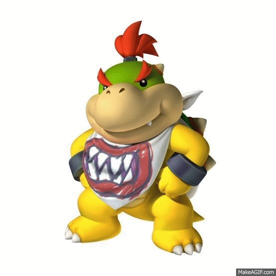 Bowser jr getting in\out of clown car on Make a GIF