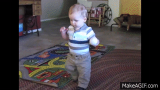 Baby Is Excited By Ringing Phone on Make a GIF