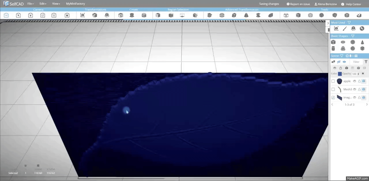 Creating 3D model from image on Make a GIF