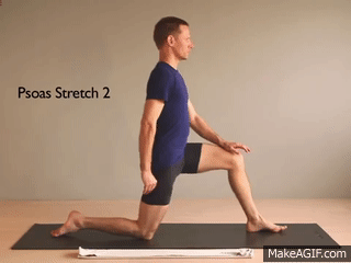 Psoas / Hip Flexor Stretch - Active Isolated Stretching on Make a GIF