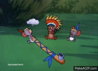 Tom and Jerry Smoking a Peace Pipe on Make a GIF