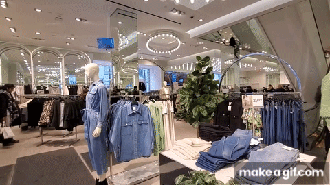 Giant H&M Clothing Store in Downtown Montreal – New Spring Collection 2020  and Store Tour #h&m on Make a GIF