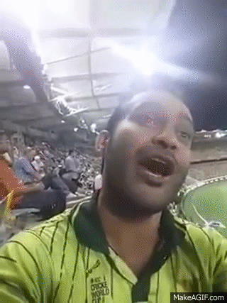 Waqar Zaka With Girls During Pakistan vs Zimbabwe Match on Make a GIF