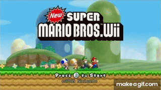 New Super Mario Bros Wii Title Screens (2009, Nintendo) 