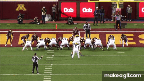 Blake Corum gets stuffed at the goal line vs. Minnesota on this play. If he can't earn goal-line carries in the NFL, that'll hurt Blake Corum's dynasty value.