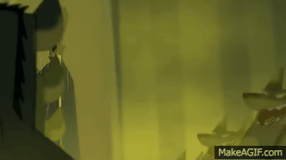 Scar dramatically gesturing during the 'Be Prepared' song, surrounded by marching hyenas.
