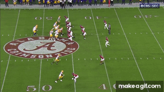 Malik Nabers zooms past the Alabama defense for a TD. That speed sets the strong base for his dynasty value.